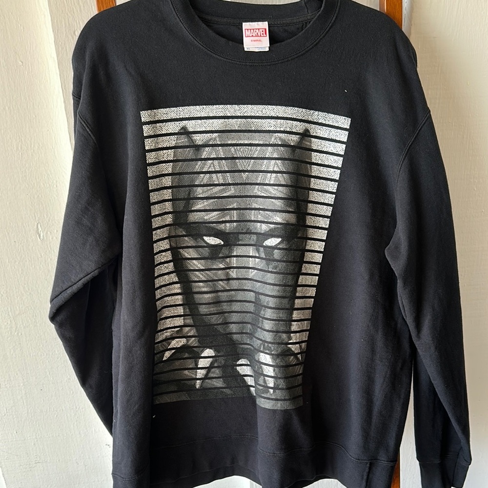Marvel Black Panther Striped Black Sweatshirt